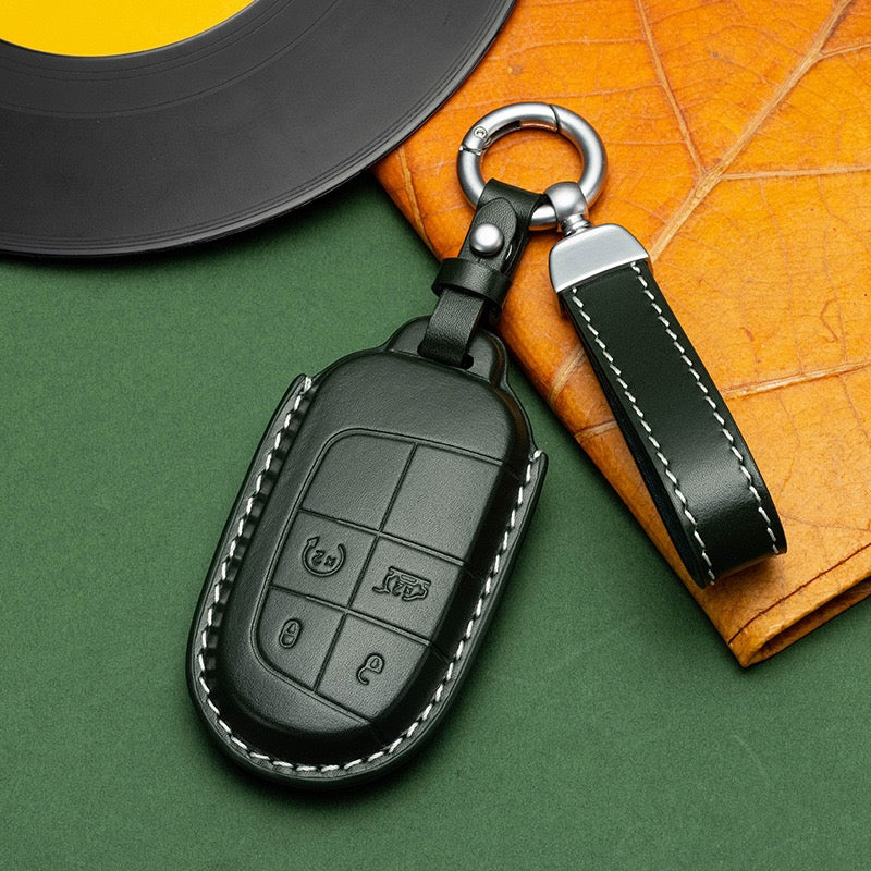 Exclusive Leather Key Fob Cover for Jeep (Model B)