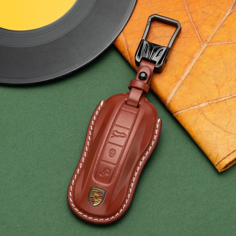 Exclusive Leather Key Fob Cover for Porsche (Model C)