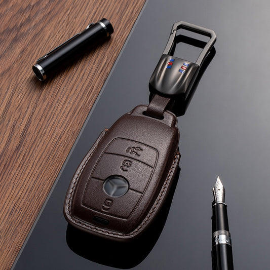 Leather Key Fob Cover for Mercedes Benz (Model B) - T-Carbon Official Store