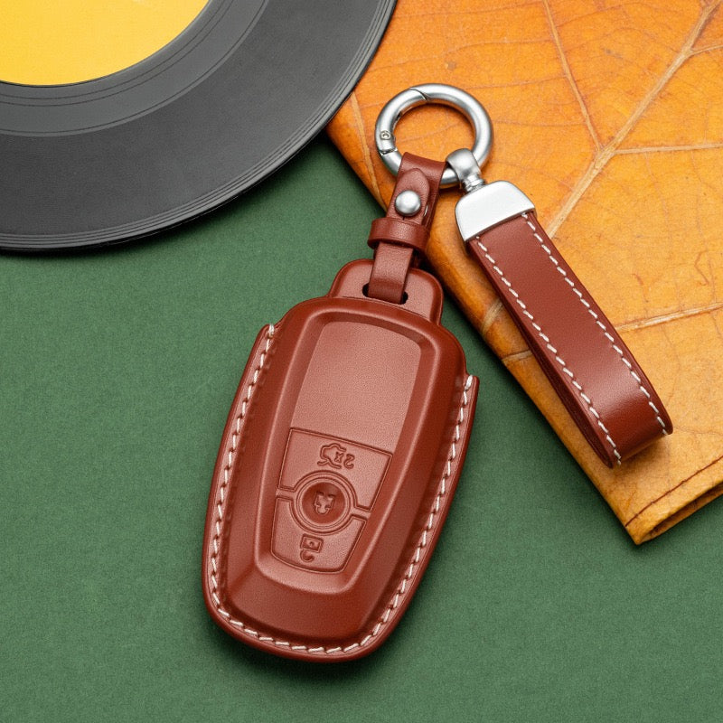 Exclusive Leather Key Fob Cover for Ford (Model C)