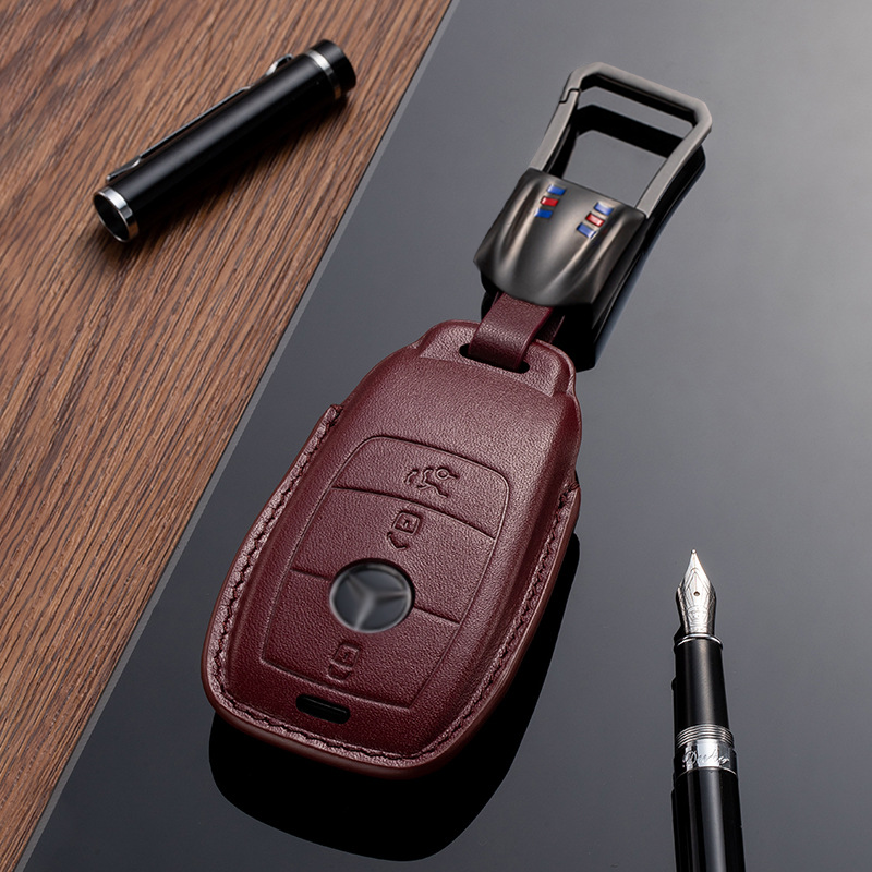 Leather Key Fob Cover for Mercedes Benz (Model B) - T-Carbon Official Store