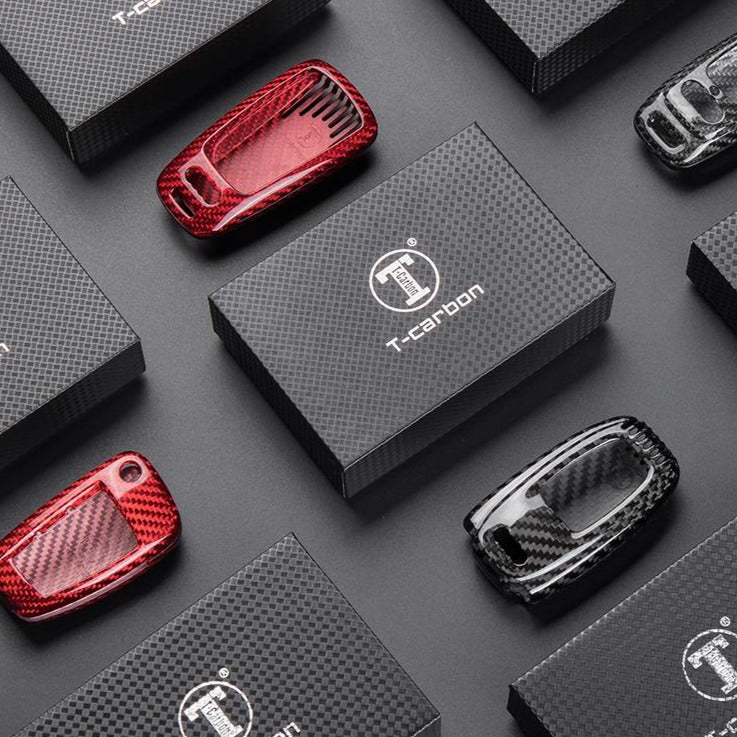 Audi Carbon Fiber Key Fob Case (Model C) - T-Carbon Official